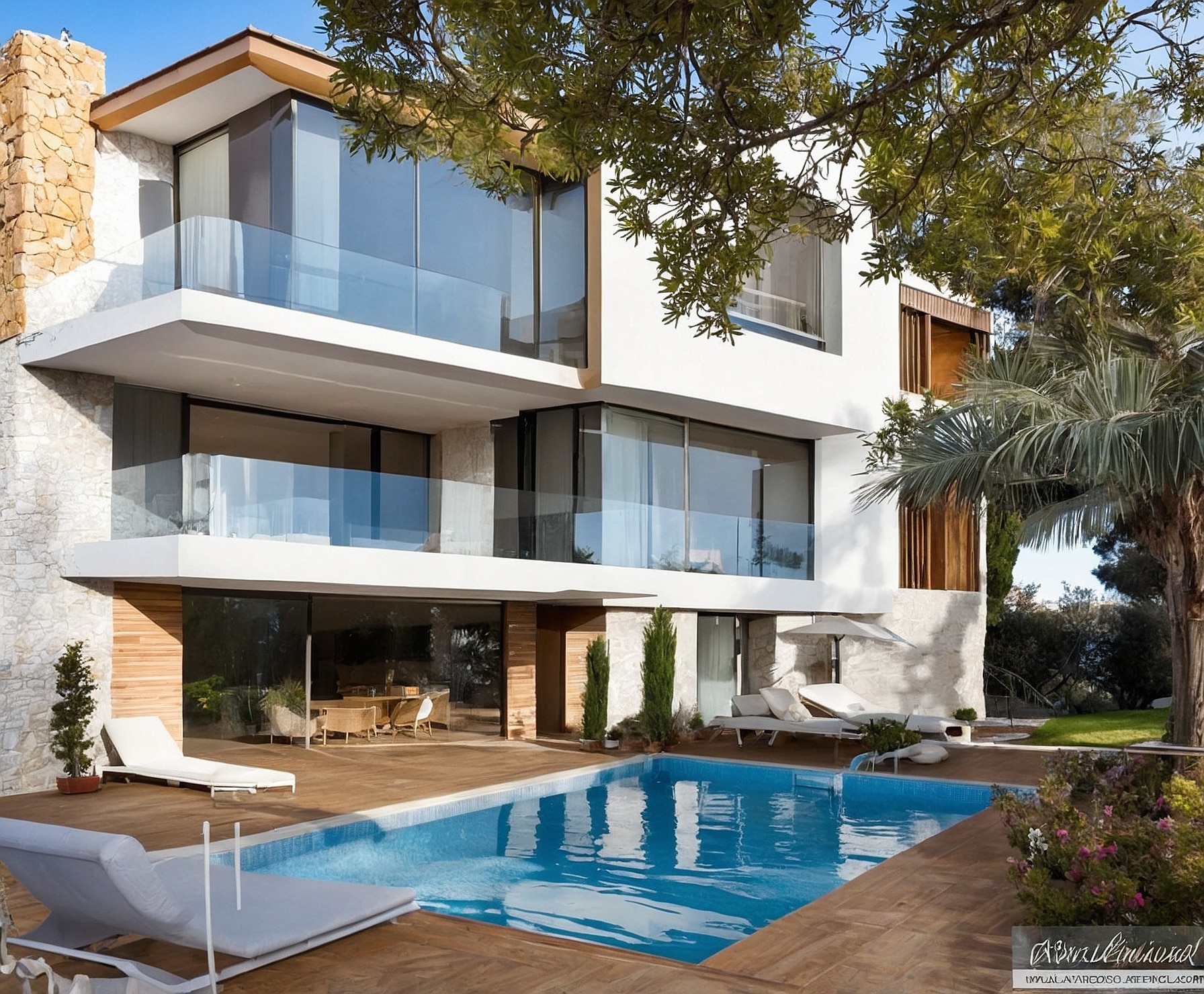 Renovación en villa de lujo, color y elegancia.